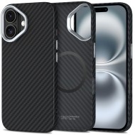 Карбонов кейс с MagSafe за iPhone 16 от Tech Protect Ion Carbon - Черен / Сребрист
