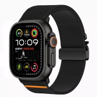 Найлонова каишка за Apple Watch 6 / 7 / 8 / 9 / 10 / SE / ULTRA 1 / 2 (44 / 45 / 46 / 49 MM) от Tech Protect Nylon Claps - Черна