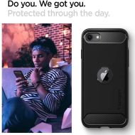 Удароустойчив кейс за iPhone SE от Spigen Rugged Armor - Черен