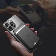 Универсален картхолдър за телефон с функция стойка и MagSafe от Tech Protect MagWallet Stand - Черен