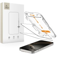 2 броя стъклени протектори за дисплей на iPhone 16 Pro от Tech Protect Quick Set  - Черни