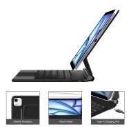 TECH-PROTECT SMARTCASE MAGNETIC + KEYBOARD IPAD AIR 10.9” 4 / 5 / 2020-2022 / 11” 6 / 7 / 2024-2025 BLACK