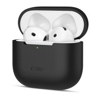Силиконов кейс за Apple AirPods 4 от Tech Protect Silicone - Черен