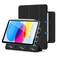 Силиконов, магнитен калъф за Apple iPad 10 (10.9" 2022) / 11 (11" 2025) от Tech-Protect SmartCase Magnetic - Черен