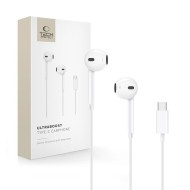 Висококачествени слушалки с USB-C кабел от Tech Protect Ultraboost Core - Бели
