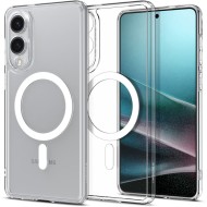 Удароустойчив кейс с MagSafe пръстен за Samsung Galaxy S25 Edge от Spigen Ultra Hybrid Mag - Clear / White