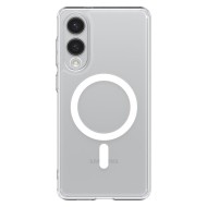 Удароустойчив кейс с MagSafe пръстен за Samsung Galaxy S25 Edge от Spigen Ultra Hybrid Mag - Clear / White