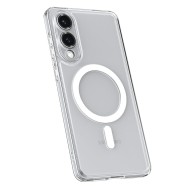 Удароустойчив кейс с MagSafe пръстен за Samsung Galaxy S25 Edge от Spigen Ultra Hybrid Mag - Clear / White