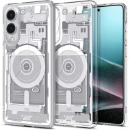 Удароустойчив кейс с MagSafe за Samsung Galaxy S25 Edge от Spigen Ultra Hybrid - Zero One White
