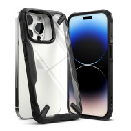 Удароустойчив твърд кейс за iPhone 14 Pro от Ringke Fusion X - Черен