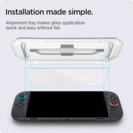 2 броя стъклени протектора за дисплей на Nintendo Switch 2 от Spigen Glas.TR "Ez Fit" - Прозрачни