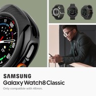 Удароустойчив калъф за Samsung Galaxy Watch 8 Classic (46mm) от Spigen Liquid Air - Matte Black