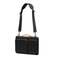 Удароустойчива чанта за лаптоп 15-16 инча с 4 джоба от Tech-Protect Defender Bag - Black / Orange