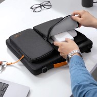 Удароустойчива чанта за лаптоп 13-14 инча с 4 джоба отTech-Protect Defender Bag - Black / Orange