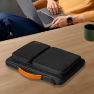Удароустойчива чанта за лаптоп 13-14 инча с 4 джоба отTech-Protect Defender Bag - Black / Orange