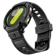 Удароустойчив кейс с каишка за Samsung Galaxy Watch 8 (44mm) от Spigen Rugged Armor Pro - Matte Black