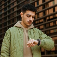 Удароустойчив кейс с каишка за Samsung Galaxy Watch 8 (44mm) от Spigen Rugged Armor Pro - Matte Black