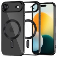 Твърд кейс с MagSafe и протектор за камерата на iPhone 17 Air от Tech-Protect MagFlex - Shiny Black
