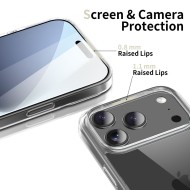 Хибриден кейс за iPhone 17 Pro от Tech-Protect Flexair Hybrid - Clear