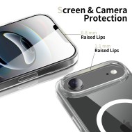 Хибриден кейс с MagSafe за iPhone 17 Air от Tech-Protect Flexair Hybrid - Clear