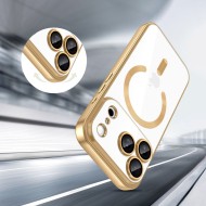Твърд кейс с MagSafe и протектор за камерата на iPhone 17 Pro от Tech-Protect MagFlex - Shiny Gold