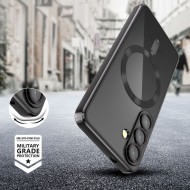Твърд кейс с MagSafe и протектор за камерата на Samsung Galaxy A17 (4G/5G) от Tech-Protect MagFlex - Shiny Black