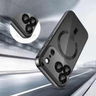 Твърд кейс с MagSafe и протектор за камерата на iPhone 17 Pro от Tech-Protect MagFlex - Shiny Black