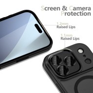 Кейс с MagSafe и защита на камерата за iPhone 17 Pro Max от Tech-Protect MagCam - Matte Black