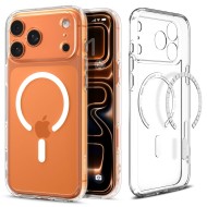 Удароустойчив кейс с MagSafe пръстен за iPhone 17 Pro Max от Spigen Ultra Hybrid Mag - Clear / White