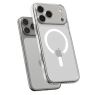 Удароустойчив кейс с MagSafe пръстен за iPhone 17 Pro Max от Spigen Ultra Hybrid Mag - Clear / White