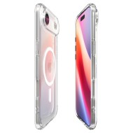 Удароустойчив кейс с MagSafe пръстен за iPhone 17 Air от Spigen Ultra Hybrid Mag - Clear / White