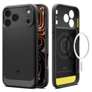 Удароустойчив кейс с MagSafe за iPhone 17 Pro от Spigen Rugged Armor Mag - Matte Black