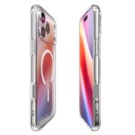 Удароустойчив кейс с MagSafe пръстен за iPhone 17 Pro от Spigen Ultra Hybrid Mag - Clear / White