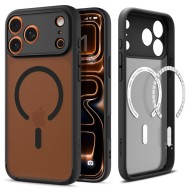 Удароустойчив кейс с MagSafe пръстен за iPhone 17 Pro от Spigen Ultra Hybrid Mag - Frost Black