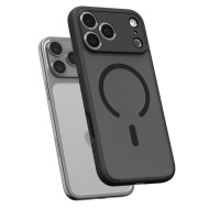 Удароустойчив кейс с MagSafe пръстен за iPhone 17 Pro от Spigen Ultra Hybrid Mag - Frost Black
