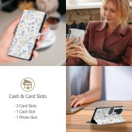Кожен тефтер за Samsung Galaxy A26 5G / A17 4G / 5G от Tech-Protect Wallet - Spring Flowers