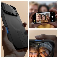 Удароустойчив кейс с MagSafe и капак на камерата за  iPhone 17 Pro Max от Tech Protect Kevlar Aura - Черен