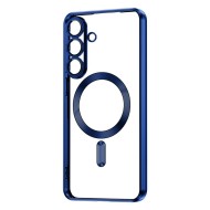 Твърд кейс с MagSafe и протектор за камерата на Samsung Galaxy S25 FE от Tech-Protect MagFlex - Navy Blue
