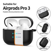 Силиконов калъф за слушалки Apple AirPods Pro 3 от Tech-Protect Silicone Hook - Black