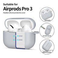 Силиконов калъф за слушалки Apple AirPods Pro 3 от Tech-Protect Silicone Hook - Crayon Grey