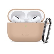 Силиконов калъф за слушалки Apple AirPods Pro 3 от Tech-Protect Silicone Hook - Caffe Latte
