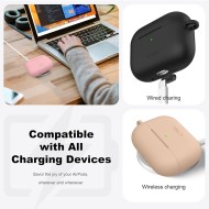 Силиконов калъф за слушалки Apple AirPods Pro 3 от Tech-Protect Silicone Hook - Caffe Latte