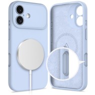 Твърд силиконов кейс с MagSafe за iPhone 17 от Tech-Protect Silicone - Mist Blue