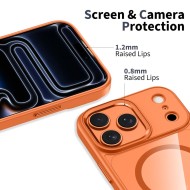 Твърд кейс с MagSafe пръстен за iPhone 17 Pro от Tech-Protect MagMat - Cosmic Orange / Clear