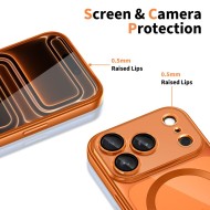 Твърд кейс с MagSafe и протектор за камерата на iPhone 17 Pro Max от Tech-Protect MagFlex - Shiny Cosmic Orange
