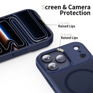 Твърд кейс с MagSafe пръстен за iPhone 17 Pro от Tech-Protect MagMat - Matte Deep Blue