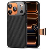 Удароустойчив кейс с MagSafe и арамидни влакна за iPhone 17 Pro от Tech-Protect Aramid CC - Black
