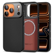 Удароустойчив кейс с MagSafe и арамидни влакна за iPhone 17 Pro от Tech-Protect Aramid CC - Black