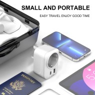 TECH-PROTECT TA100 TRAVEL ADAPTER UK TO EU WHITE