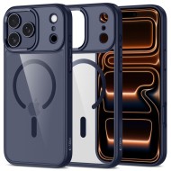 Твърд кейс с MagSafe пръстен за iPhone 17 Pro Max от Tech-Protect MagMat - Deep Blue / Clear